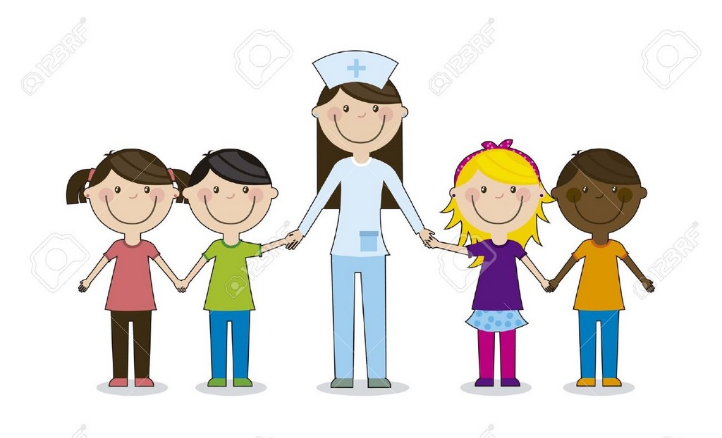 16287394-happy-group-children-with-doctor-team-vector-illustration-Stock-Vector